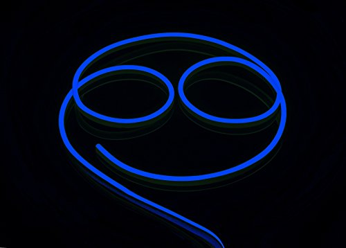 CBconcept ETL Listed 120 Volt LED NEON Flexible Lighting Strip, 30 Feet, BLUE, Waterproof Resistant, Accessories Included - [Ideal For Indoor/Outdoor Lighting] [Ready to plug to shine]