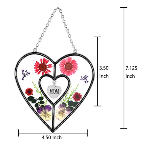 image for KY&BOSAM Mom Heart Suncatchers Stained Glass Suncatchers For Windows H