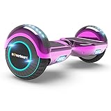 Hoverboard Two-Wheel Self Balancing Electric Scooter UL 2272 Certified, Metallic Chrome with Bluetooth Speaker and LED Light (Chrome Pink)