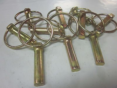 ~ 25 ~ GOLD 7/16" LYNCH PINS ATV FARM GARDEN STEEL TRACTOR TRAILER 3PT HITCH PIN