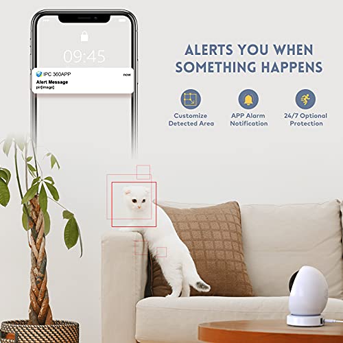 Security Cameras Indoor, mibao 1080P WiFi Cameras for Home Security, Baby Monitor, Pet Camera with Night Vision, 2-Way Audio, 360° Pan/Tilt/Zoom, Motion Detection, TF Card Slot & Cloud Service