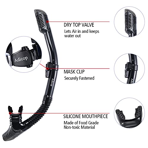 Adult Mask and Snorkel Set Snorkeling Gear Goggles and Snorkel Set Dry