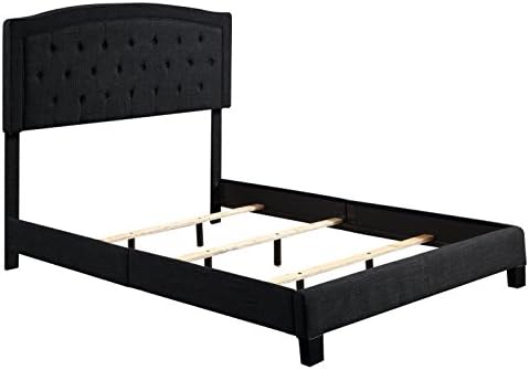 Millbury Home Gabriel Linen Upholstery Platform Bed, Full, Charcoal