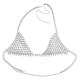 idealway Sexy Girls Body Jewelry Silver Fashion Body Chain Necklace Hollow Out Underwear Bra Design