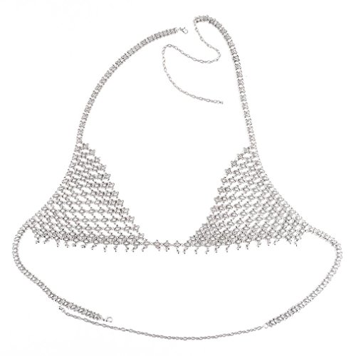 Underwear, PHOTNO Retro Fashion Silver Bra Body Pendant Necklace Chain Bikini Chain