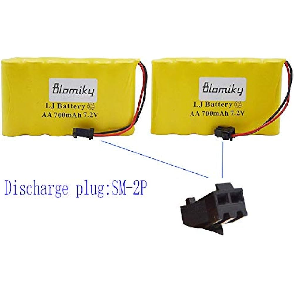 2 Remote & App Controlled Vehicle Batteries Pack 7.2V 700mAh NiCd