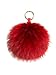 LITHER Genuine Raccoon Fur Pom Pom Puff Ball Car Keyring/Bag Purse Charm (red)