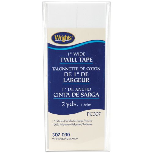 Wrights 117-307-030 Twill Tape, White, 2-Yard