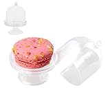 SpecialT | Mini Cake Stand – Mini Cake Plate with Stand and Dome Cover, Single Cupcake Stand Mini Dessert Plates 48-Pack