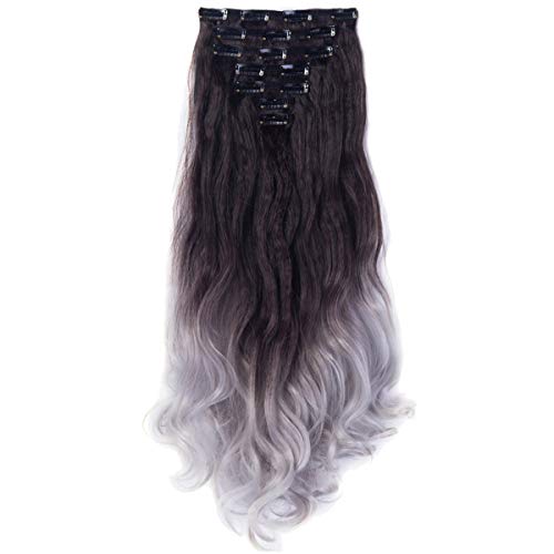 3-5 Days Delivery 7Pcs 16 Clips 24 Inch Wavy Curly Clip in on Double Weft Hair Extensions