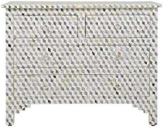 Bone Inlay Chest of Drawers with 4 Drawer Inlay Dresser Bone Inlay Cabinet with Insurance
