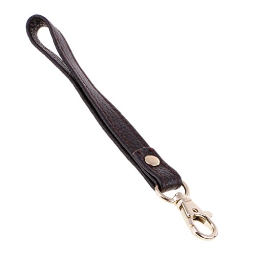 Dovewill Genuine Leather Wristlet Wrist Bag Strap Handbag Purse Wallet Handle Bag Accessories - Coffee