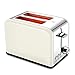 Toaster 2 Slice, Retro Small Toaster with Bagel, Cancel, Defrost Function, Extra Wide Slot Compact Stainless Steel Toasters for Bread Waffles, Cream