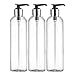 MoYo Natural Labs 8 oz Pump Dispenser, Empty Soap and Lotion Bottles with Locking Cap, BPA Free PET Plastic Containers for Essential Oils/Liquids (3 pack, Clear)