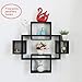 Set of 5 Cubes with Free Extra Jewellery Hooks Interlocking Wall Shelf, Intersecting Squares Wooden Floating Shelf, Wall Mounted Horizontally or Vertically Display Shelves,Espresso