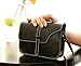 QZUnique Women's Soft PU Leather Fashion Vintage Style Cross Body Shoulder Bag Black