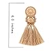 Boderier Bohemian Statement Thread Tassel Chandelier Drop Dangle Earrings with Cassandra Button Stud (Brown)