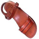 Unisex Adults/Children Genuine Leather Biblical Sandals / Flip flops (Jesus - Yashua) Samaria Style I - Holy Land Market Camel Trademark