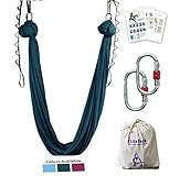 Aerial Yoga Hammock 5.5 Yards Premium Aerial Silk Fabric Yoga Swing for Antigravity Yoga Inversion Include Daisy Chain,Carabiner and Pose Guide