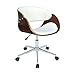 Porthos Home Monroe Mid-Century Modern Office Chair with Water and Stain Resistant Faux Leather Upholstery, Height Adjustable, 360-degree Swivel, Sturdy Chrome Base with Wheels