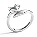 JEWME 925 Sterling Silver Women Fox Tail Rings Fine Jewelry Open Zirconia