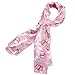 Pastel Pink Easter Silk Feel Scarf with Eggs, Bunnies and Flowers