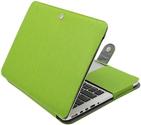 Mosiso PU Leather Book Cover Folio Case for MacBook Pro 15 Inch, Light Grass Green