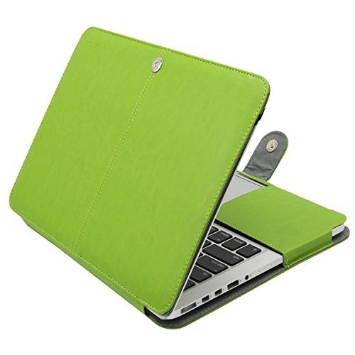 Mosiso PU Leather Book Cover Folio Case for MacBook Pro 15 Inch, Light Grass Green