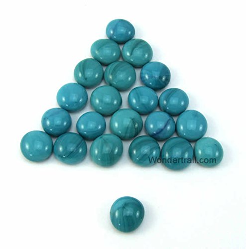 Electric Teal Glass Bead Tokens 12-15mm Wondertrail