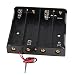 2 Pcs Black Plastic Battery Holder Case w Wire for 4 x 18650 14.8V