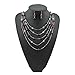 Bocar 5 Layer Handmade Beads Necklace Earring Set Illusion Necklace for Women (NK-10464-black+red)
