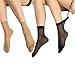 Manzi Women's Sheer Stockings Tights Opaque Control Top Pantyhose，Black Nude(Two Pair)（10D-400D） (One Size, Ankle High)