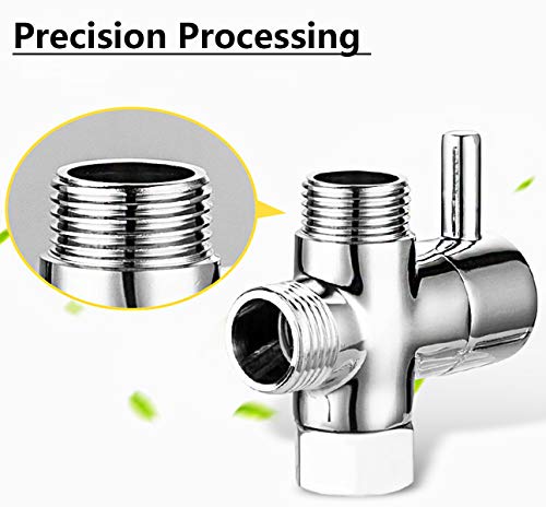 Shower Arm Diverter for Hand Shower, G 1/2 3-Way Shower HeadÂ Diverter Valve for Hand Held Showerhead and Fixed Spray Head - Bathroom Universal Shower System Replacement Part (Chrome Diverter)