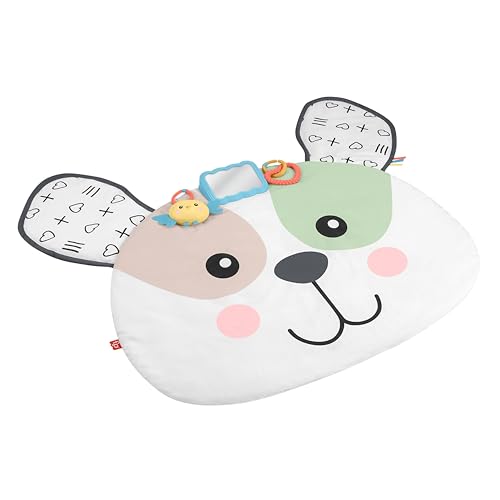 Fisher-Price Baby-Spielzeug zum Spielen in der Bauchlage, Riesen-Hündchen-Spielmatte mit Aktivitäten zur sensorischen Entwicklung für Neugeborene ab 0 Monaten, HYR51