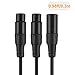 CableCreation Balanced XLR Splitter 1.0 ft, 2 X L R Female to X LR Male, 3Pin Microphone Y Cord Mic Split 1 Male to 2 Female Patch Cable,Black