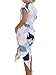 PRETTODAY Women Summer Dress Short Sleeves Elasticated Waist Belt Lattice Long Skirt