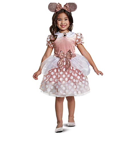 Toddler Girls Classic Minnie Mouse Halloween Costume Rose Gold 3T-4T