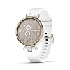 Garmin Lily™, Small GPS Smartwatch with Touchscreen and Patterned Lens, Light Gold and White