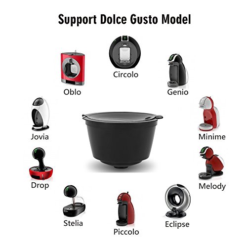 BRBHOM Colorful Dolce Gusto Refillable Capsules Pods Rusable Coffee Filters Set of 6