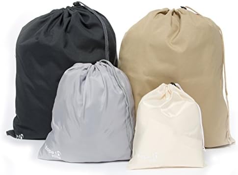 HOPEVILLE 4-pieces drawstring bag, organizer pouch for suitcase, luggage, backpack and travel bag