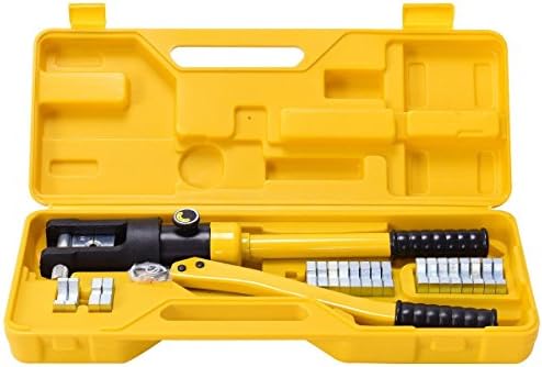 16 Ton Hydraulic Wire Terminal Crimper Battery Cable Lug Crimping Tool w/Dies