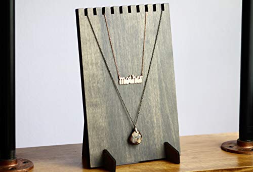 Rustic Gray Wood Necklace Holder, Jewelry Display Stand, Retail Boutique Craft Show