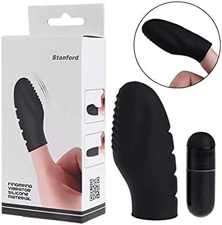 New Vibranting Finger Sleeve Silicone Finger Vibrant Toy for Men Women Couples, Black