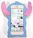 Bukit Cell ®Case Bundle - 5 Items: Blue 3D Cute Animal Cartoon Stitch Silicone Case for iPhone SE 5S+ BUKIT CELL Cloth +Stitch Figure Plug Stylus Pen + Screen Protector + Metallic Stylus Touch Pen