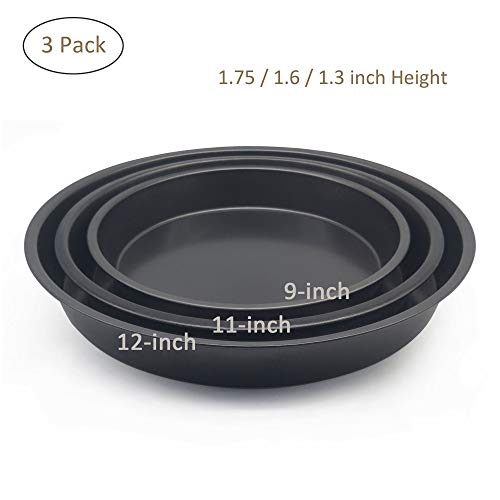 Carbon Steel Non-Stick Deep Dish Pizza Pan Set(9, 11, 12 Inch) - Thumbnail 6