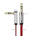 UGREEN 3.5mm Audio Cable, Stereo Aux Jack to Jack Cable 90 Degree Right Angle Auxiliary Cord Compatible for Beats, iPhone, iPod, iPad, Tablets, Speakers, 24K Gold Plated Male to Male Red (1.5FT)