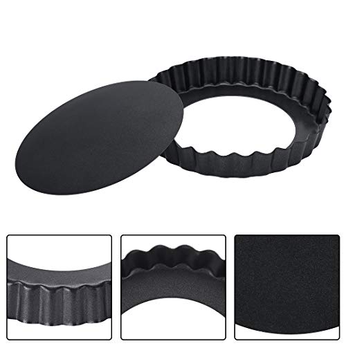 5 Inch Tart Pie Quiche Pans, Mini Tart Pans with Non Stick Removable Bottom(Round/Pack of 4)