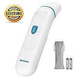 Caroune Ear and Forehead Thermometer, Medical Digital Infrared Temporal Thermometer for Fever, Instant Accurate Reading for Baby Kids and Adults, Blue