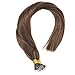 Sunny 14inch Pre Bonded Human Hair Extensions Remy Brazilian Real Human Hair Nano Bead Hair Extensions Dark Brown #4 Hair Extensions Real Hair 50G