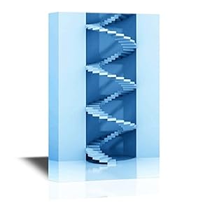 Canvas Wall Art - Spiral Staircase on Abstract Background - Gallery Wrap Modern Home Art | Ready to Hang - 12x18 inches